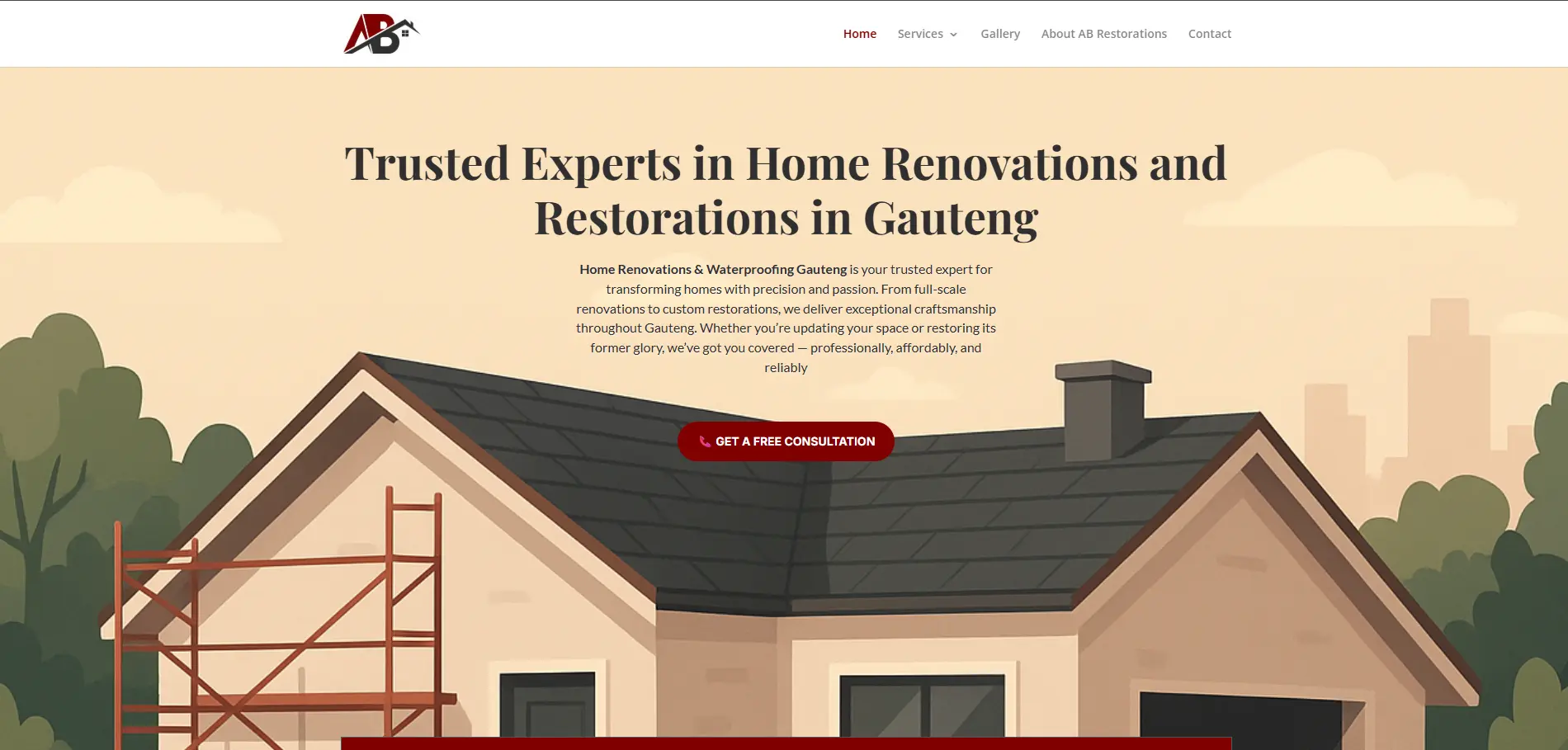 AB Restorations website design by Yireh Business Solutions