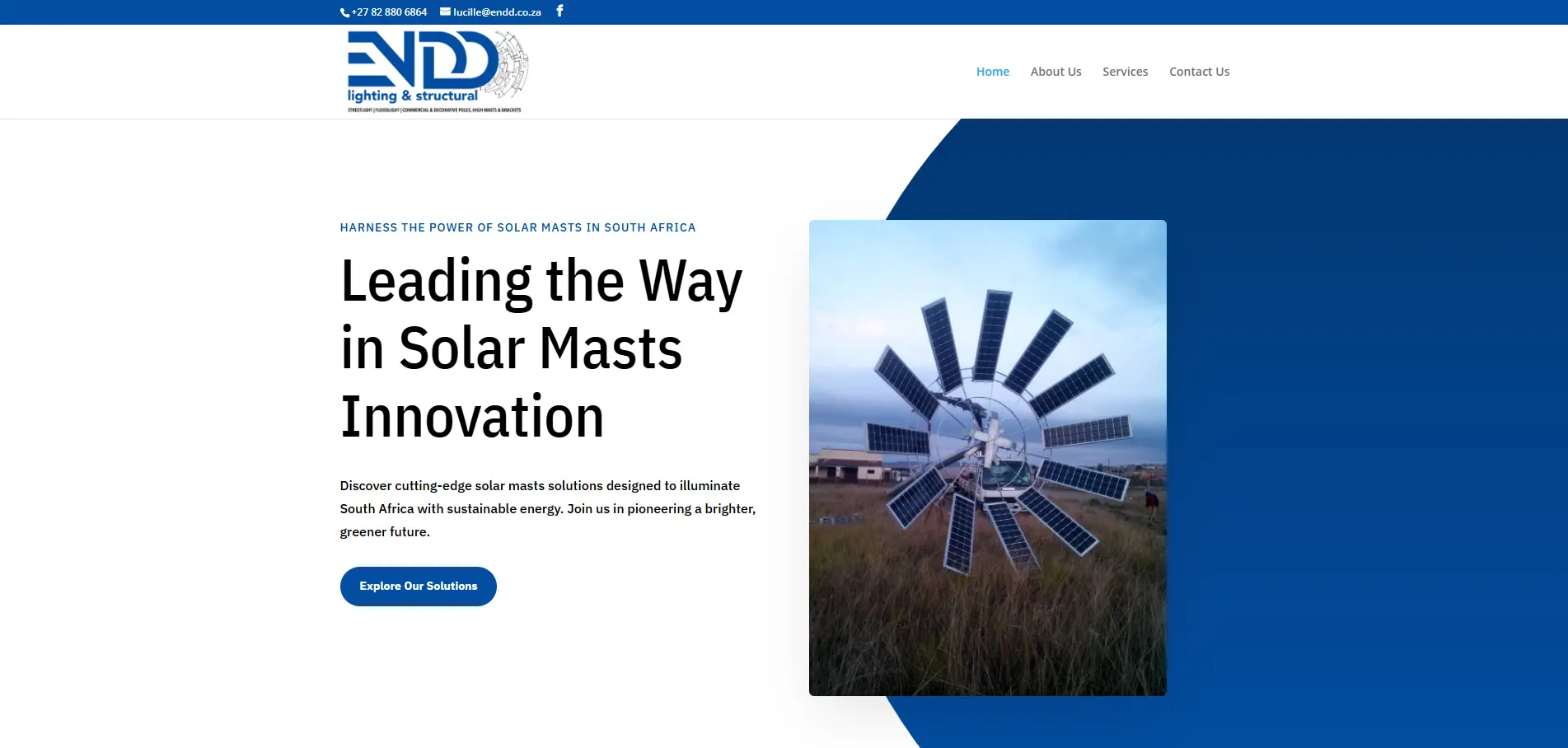 Solar Masts website design by Yireh Business Solutions